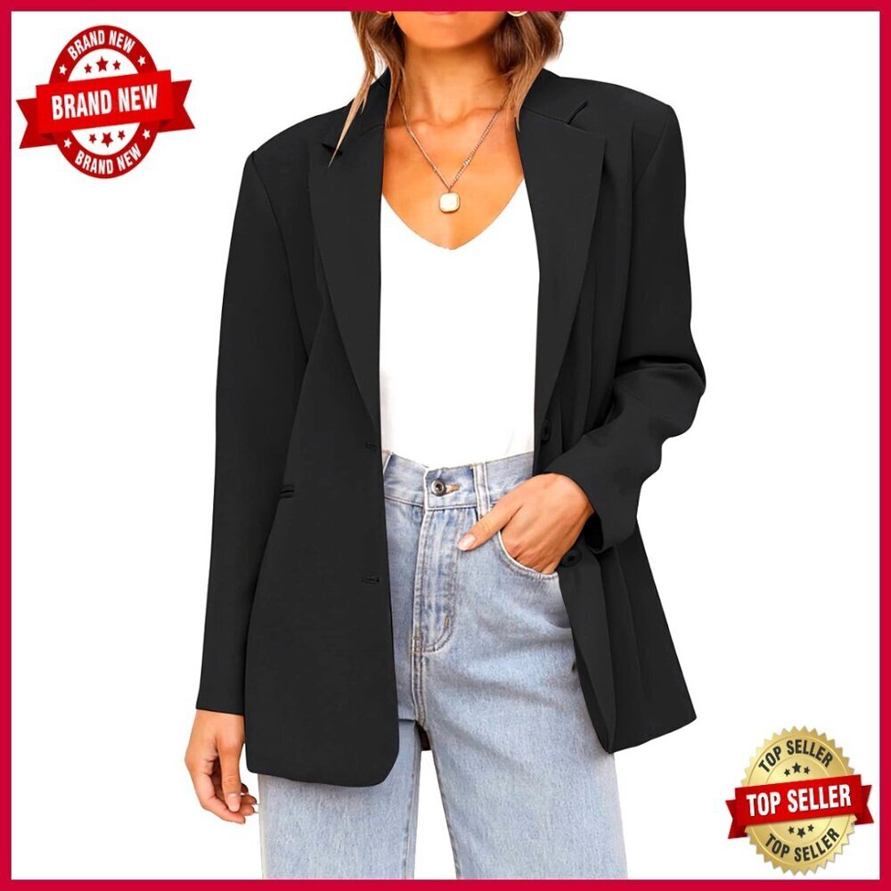 Oversized Blazer Long Sleeve Notch Lapel Business Casual Work Office Jacket